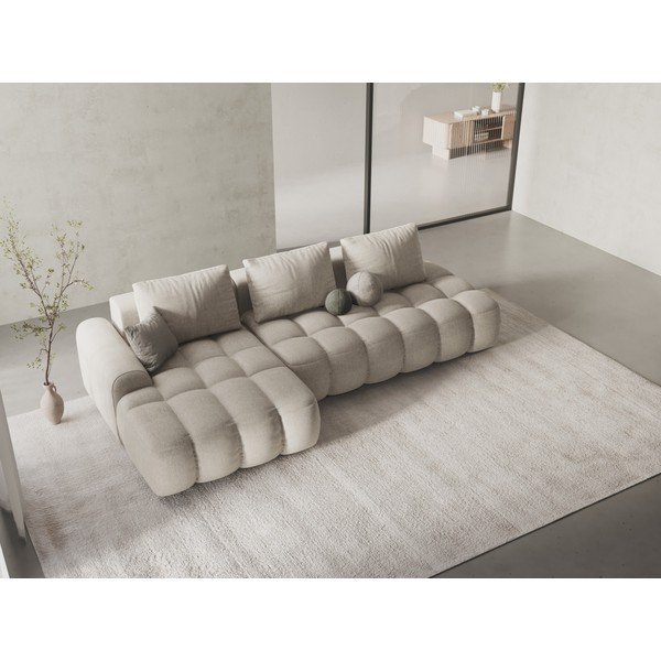 Colțar bej extensibil/cu spațiu de depozitare (cu colț pe partea stângă/cu șezlong) Linz – Cosmopolitan Design-image-1
