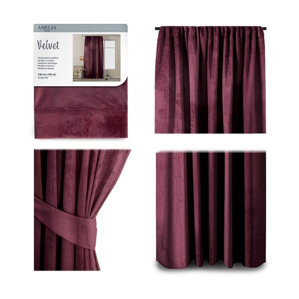 Draperie din catifea AmeliaHome Velvety, 245 x 140 cm, violet-image-1