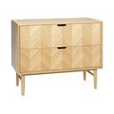 Comodă din lemn de stejar cu 2 sertare Hübsch Herringbone, natural