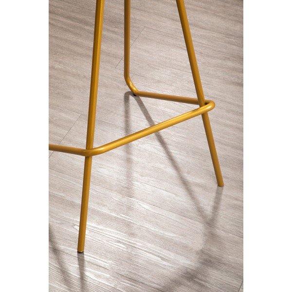 Scaun de bar auriu/în culoare naturală din lemn de ulm (înălțime șezut 78 cm) District – Premier Housewares-image-4