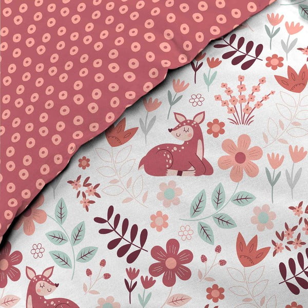 Lenjerie de pat pentru copii albă-roz din bumbac pentru pat de o persoană 140x200 cm Bichette – douceur d'intérieur-image-2