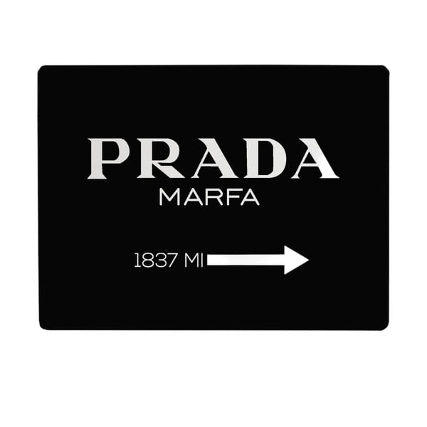 Pad pentru tastatură și mouse Little Nice Things Prada, 55 x 35 cm, negru