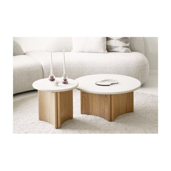 Măsuță auxiliară rotundă cu blat din beton ø 50 cm Motril – House Nordic-image-1