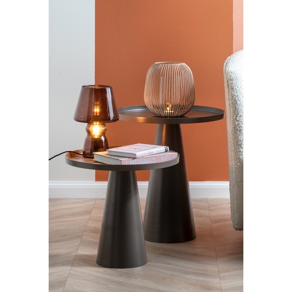 Veioză din sticlă Leitmotiv Glass, înălțime 25 cm, maro închis-image-1