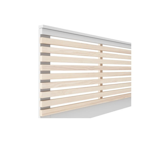 Tăblie de pat albă/în culoare naturală cu aspect de lemn de pin 146x100 cm Campus – Marckeric-image-4