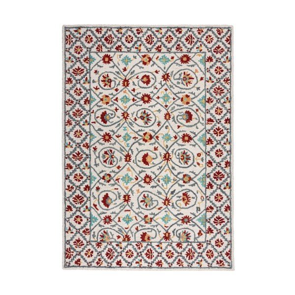 Covor roșu/albastru țesut manual din lână 160x230 cm Iris Traditional – Flair Rugs-image-4