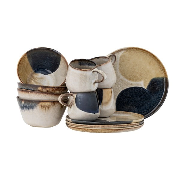 Serviciu de masă 12 buc. din gresie Jules – Bloomingville