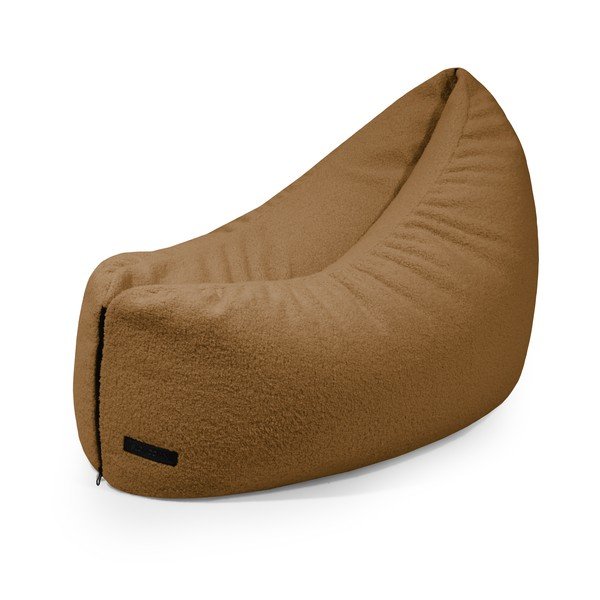 Fotoliu puf pentru copii maro cu tapițerie din țesătură bouclé Clip Clap 90 – SLOWDOWN