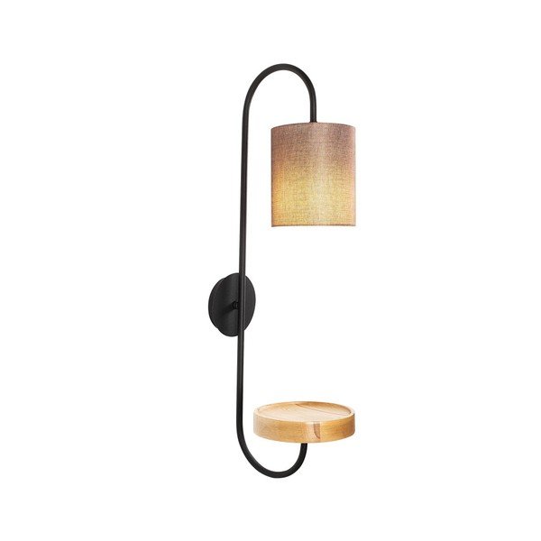 Aplică metalică cu abajur maro închis Opviq lights Marylena, negru-image-3