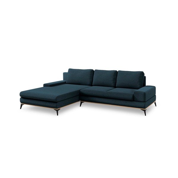 Colțar extensibil cu șezlong pe partea stângă Windsor & Co Sofas Planet, albastru petrol-image-2
