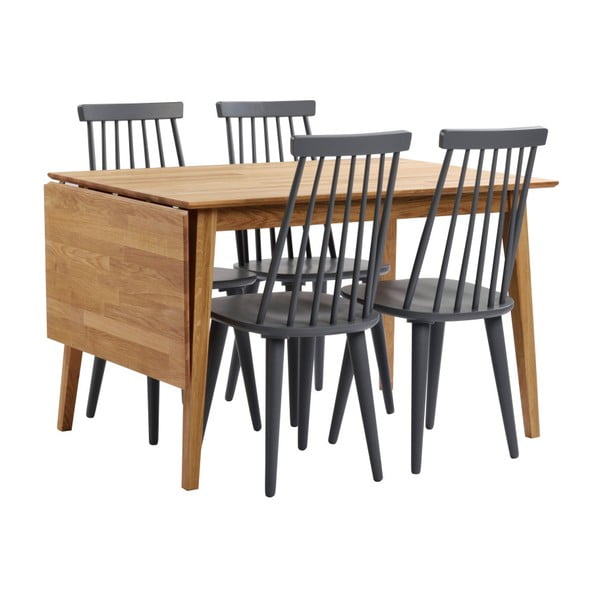 Masă de dining pliabilă din lemn de stejar natural Rowico Mimi, 120 x 80 cm-image-4