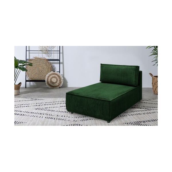Modul pentru canapea verde cu tapițerie din catifea reiată  (cu colț variabil) Nihad modular – Bobochic Paris-image-1