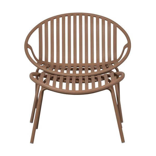 Fotoliu de grădină cu taburet roz din plastic Bruce – WOOOD-image-4