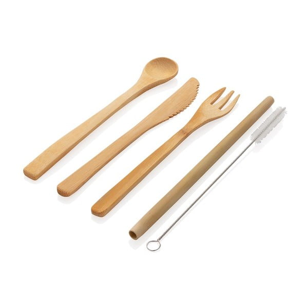 Set de tacâmuri de călătorie din bambus reutilizabile XD Collection-image-2