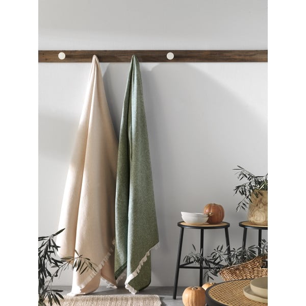 Pled din amestec de bumbac Euromant Linen, 140 x 180 cm, portocaliu-image-2