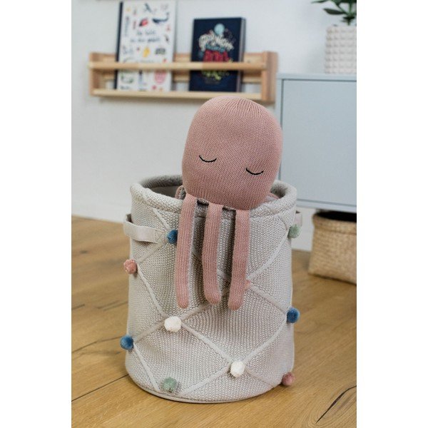 Coș de jucării pentru copii maro deschis din material textil ø 30x35 cm Taupe – Kindsgut-image-3