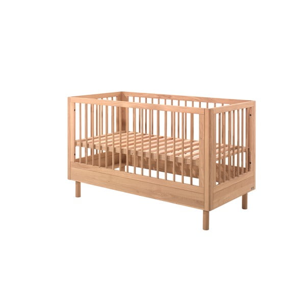 Pătuț în culoare naturală din lemn de stejar 70x140 cm Forrest – Vipack-image-3