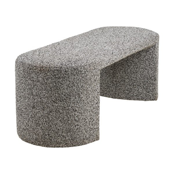 Bancă gri cu tapițerie din țesătură bouclé Westport – House Nordic-image-4
