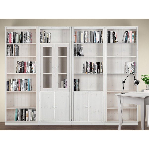Bibliotecă albă din lemn de pin 296x223 cm Anita – Støraa-image-1