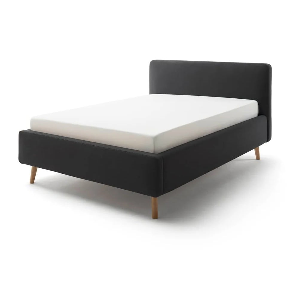 Pat gri antracit tapițat fără somieră 120x200 cm Mattis – Meise Möbel