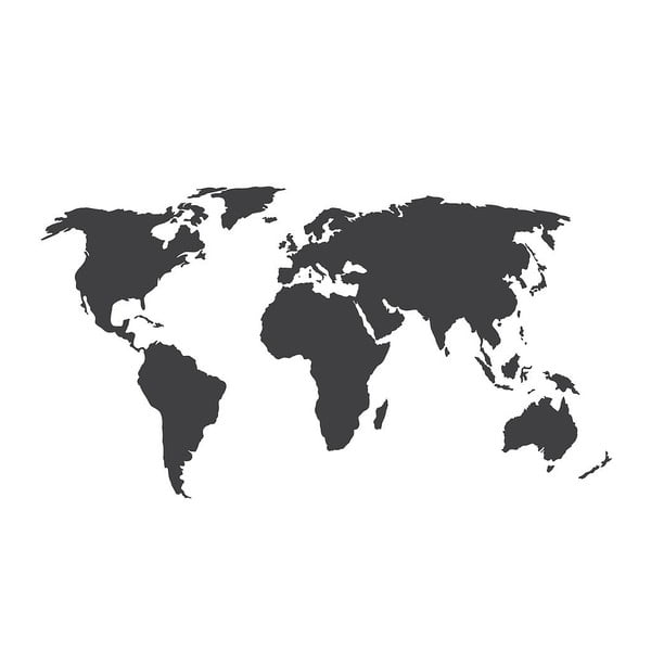 Autocolant de perete Really Nice Things Worldmap, 60 x 30 cm