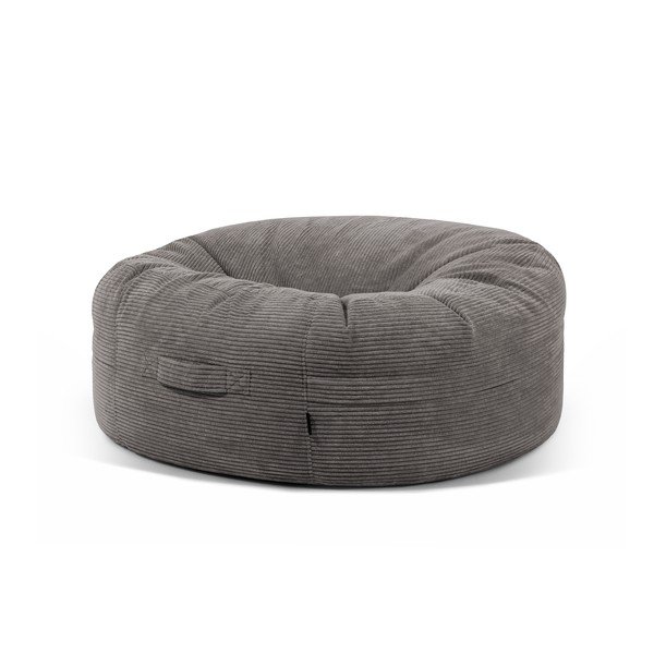 Fotoliu bean bag gri închis cu tapițerie din catifea reiată Roll 135 – SLOWDOWN
