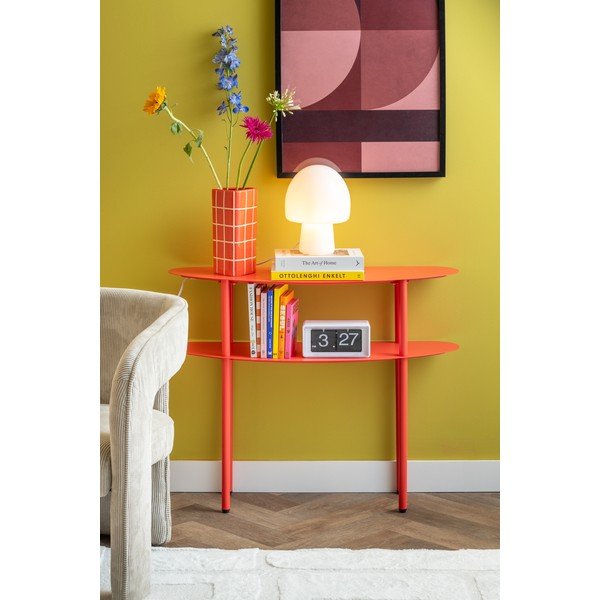 Masă consolă roșie din metal 28x90 cm Cool Retro – Leitmotiv-image-1