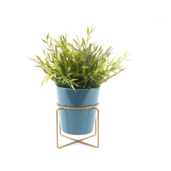 Ghiveci din ceramică cu suport PT LIVING Coy, Ø 11,5 cm, turcoaz-image-2