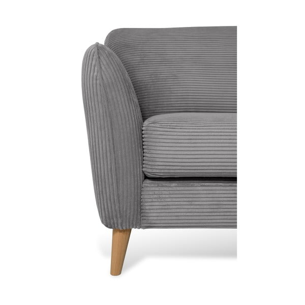 Colțar gri închis cu tapițerie din catifea reiată  (cu colț pe partea dreaptă) Paris – Scandic-image-4