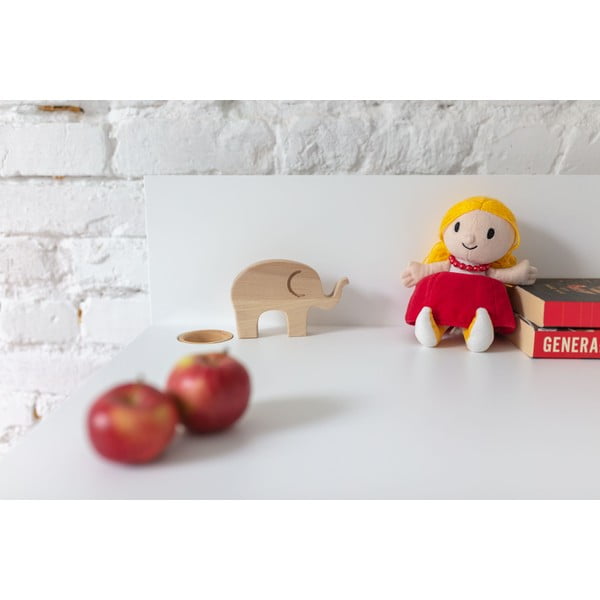 Birou cu bază din lemn de frasin Ragaba Luka, lungime 85 cm, alb-image-1