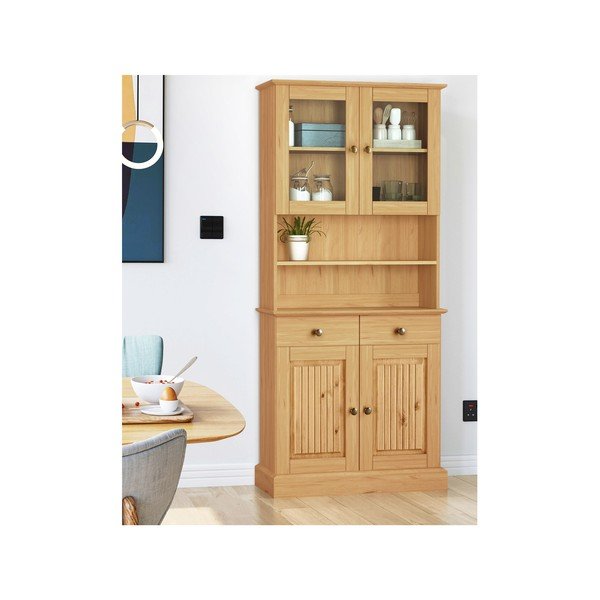 Vitrină în culoare naturală din lemn de pin 181x34 cm Mille – Støraa-image-1