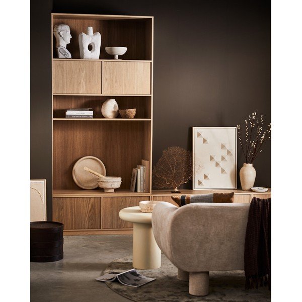 Bibliotecă modulară cu aspect de lemn de stejar 110x199 cm Modulair – vtwonen-image-1