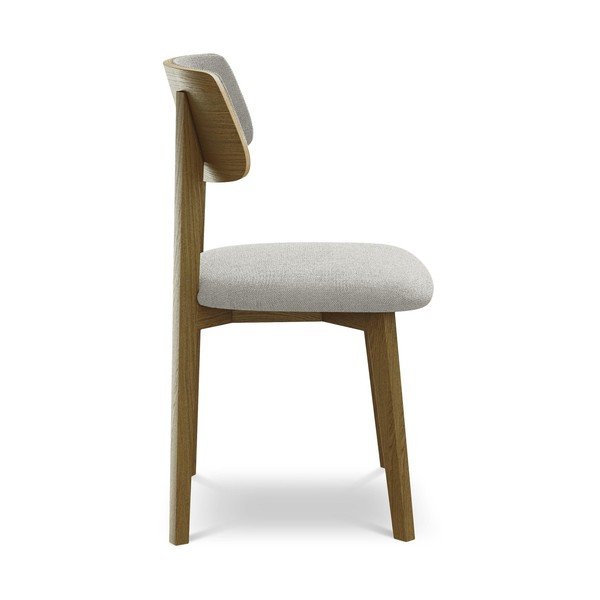 Scaun de dining gri deschis din lemn masiv Niu – Makamii-image-2