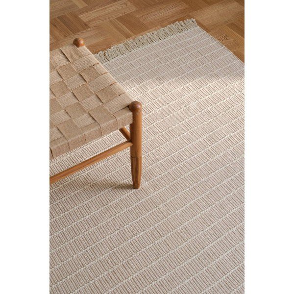 Covor tip traversă bej țesut manual din bumbac 80x150 cm Irma – Jotex-image-1