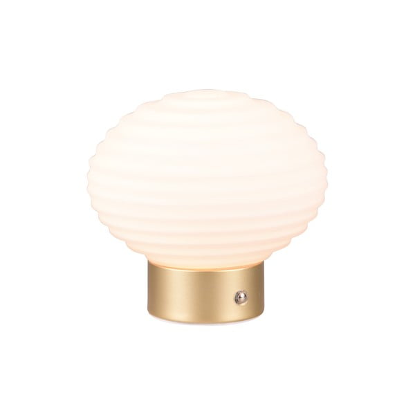 Veioză albă/aurie LED cu intensitate reglabilă cu abajur din sticlă (înălțime 14,5 cm) Earl – Reality-image-2