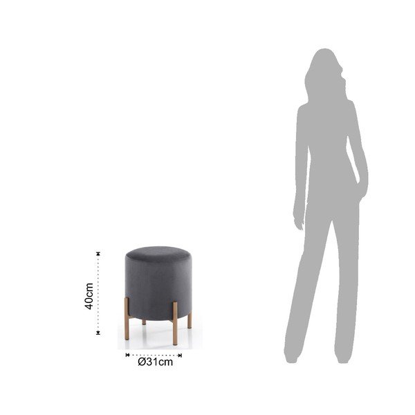 Taburet Tomasucci Ammy, ø 31 cm, gri-image-1