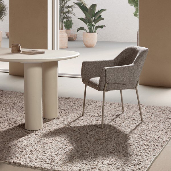 Set de scaune de living maro deschis cu cotiere tapițat Suma – MOME-image-1