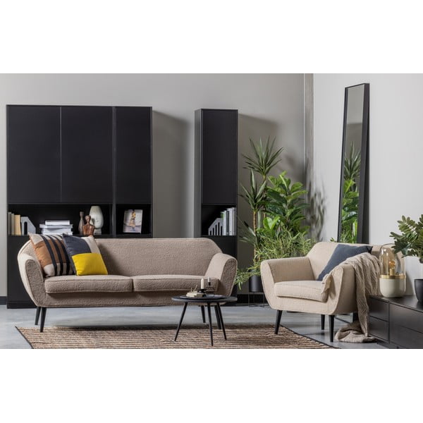 Dulap modular negru din lemn masiv de pin 40x210 cm Finca – WOOOD-image-1