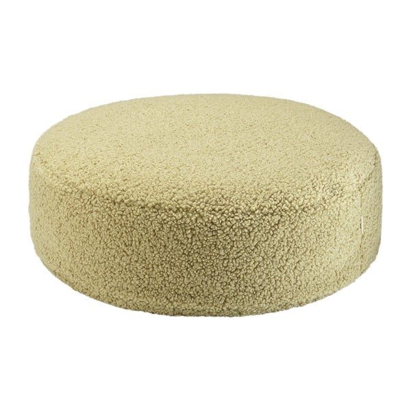 Fotoliu puf pentru copii verde cu tapițerie din țesătură bouclé Round – Wigiwama