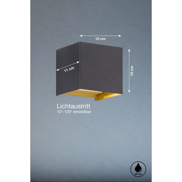 Corp de iluminat pentru exterior LED de perete (înălțime 10 cm) Thore – Fischer & Honsel-image-1