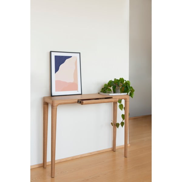Masă consolă în culoare naturală din lemn masiv de stejar 12x110 cm Heart'n'Soul – UMAGE-image-1