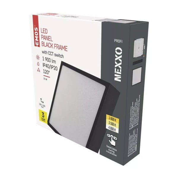 Plafonieră negru-mat LED 22.5x22.5 cm Nexxo – EMOS-image-1