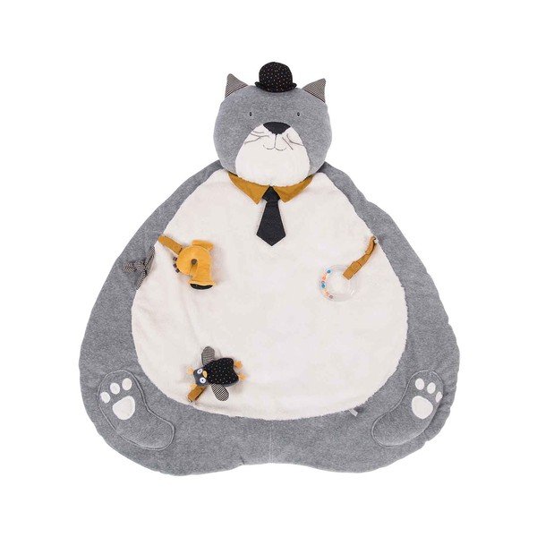 Saltea de joacă pentru copii gri-crem Les Moustaches – Moulin Roty-image-1