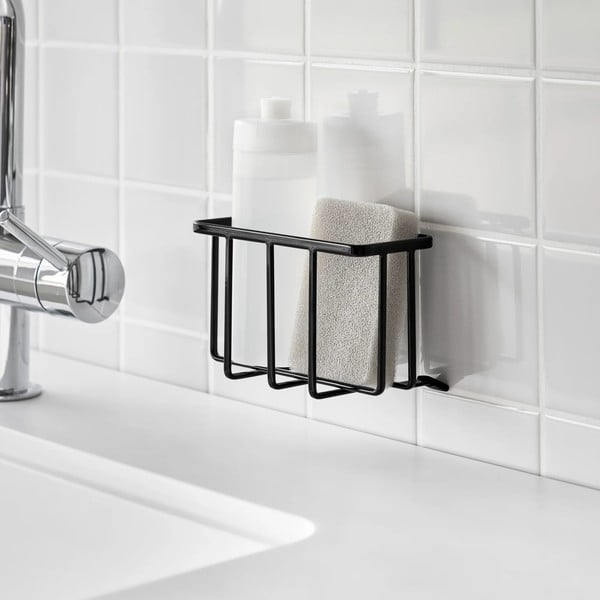 Suport pentru accesorii de spălat negru autoadeziv din metal Film Hook – YAMAZAKI-image-3