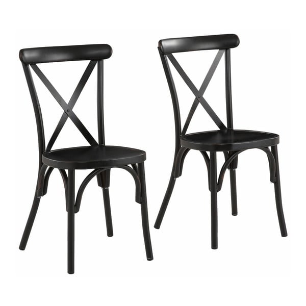 Set 2 scaune din lemn de fag Støraa Lancier, negru