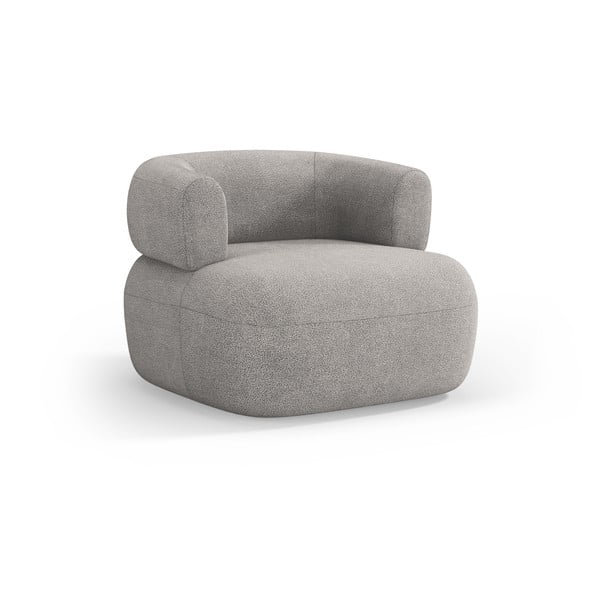 Fotoliu gri deschis cu tapițerie din stofă bouclé Jenny – Micadoni Home