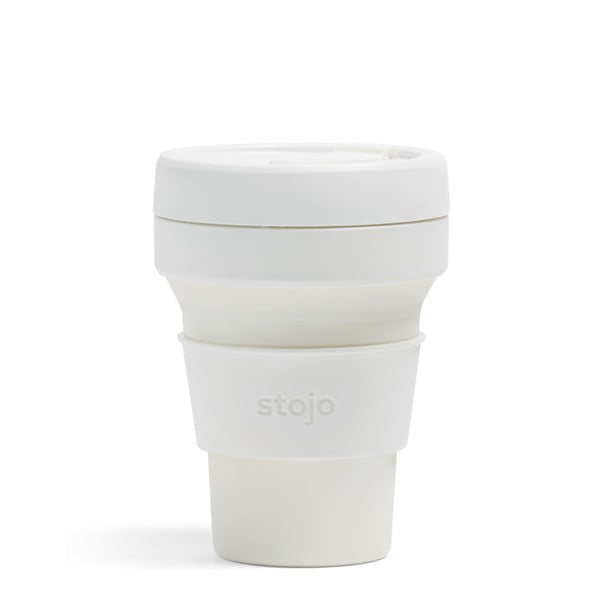 Cană de călătorie pliabilă Stojo Pocket Cup Quartz, 355 ml, alb