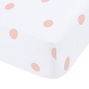 Cearceaf alb-roz din flanelă cu elastic 90x190 cm Polka Dot – Catherine Lansfield