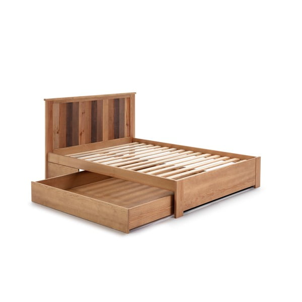 Pat matrimonial natural cu somieră 140x190 cm Maude – Marckeric-image-3