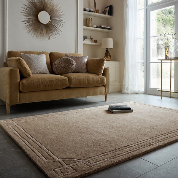 Covor maro țesut manual din lână 120x170 cm Gatsby – Flair Rugs-image-1